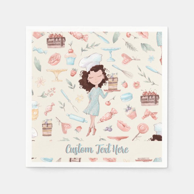 Bakery Pastry Chef Cake Decoration Personalized  Napkin (Front)