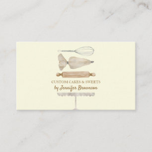 Bakery Pastry Chef Creative Cake beige vanilla Business Card