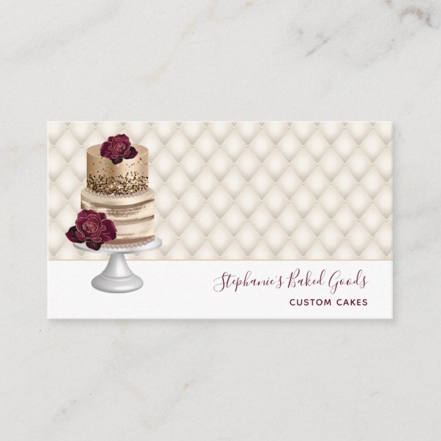 Bakery Pastry Chef Custom Cake Business Card (Front)