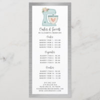 Bakery Pastry Chef Dessert Menu