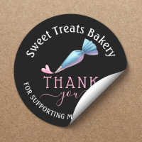 Bakery Pastry Chef Elegant Black Thank You