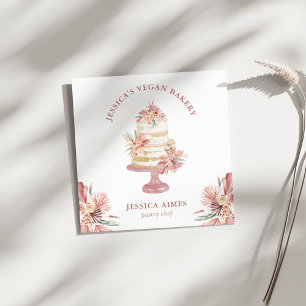 Bakery Pastry Chef Floral Cake Business Card