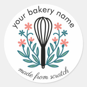 Bakery Pastry Chef Stickers Retro Baking Label
