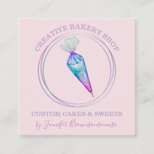 Bakery Pastry Chef unique Square Business Card