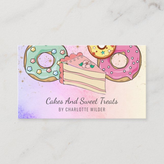 Bakery Pastry Chef Watercolor Business Card (Front)