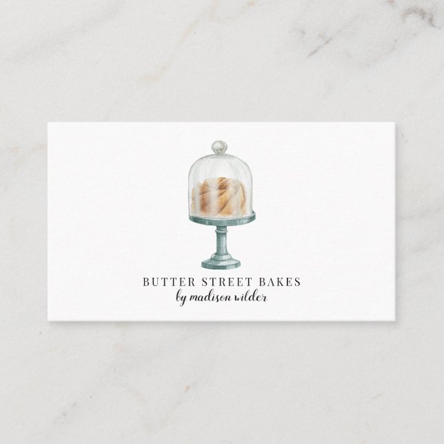 Bakery Pastry Chef Watercolor Business Card (Front)