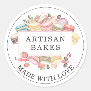 Bakery Pastry Chef Watercolor Desserts Classic Round Sticker