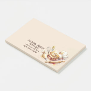 Bakery Pastry Chef Watercolor Gold Baking Catering Post-it Notes