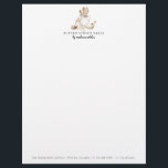 Bakery Pastry Chef  Watercolor Letterhead<br><div class="desc">An modern and whimsical baker, bakery or pastry chef business letterhead, featuring a watercolor painting of bakers tools and ingredients. Personalize your name in a modern script signature type. Add your contact information and social media information to the back of the card. A trending illustrative style artisan business card for...</div>