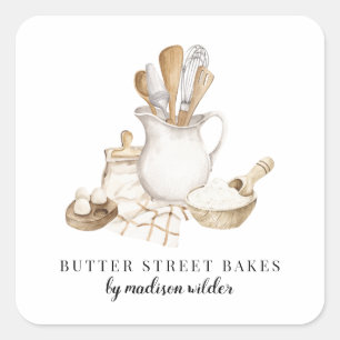 Bakery Pastry Chef  Watercolor Product Labels