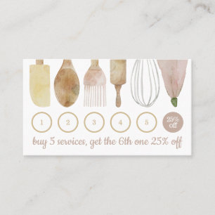 Bakery pastry hand tools cake kitchen loyalty business card