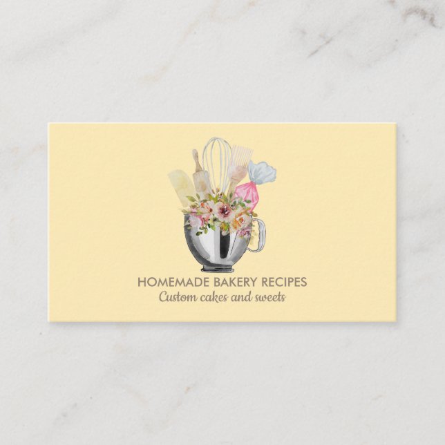 Bakery pastry hand tools catering chef business card (Front)