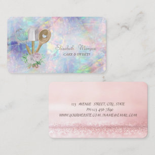 Bakery Pastry Hand Tools Holographic,Opal  Business Card
