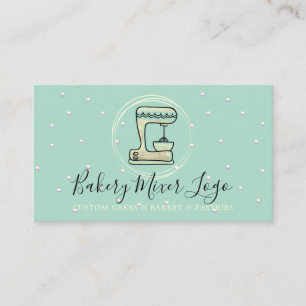 Bakery Pastry Patisserie cute green Business Card