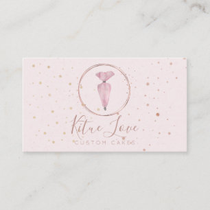 Bakery Pastry Patisserie Watercolor Cake Business Card