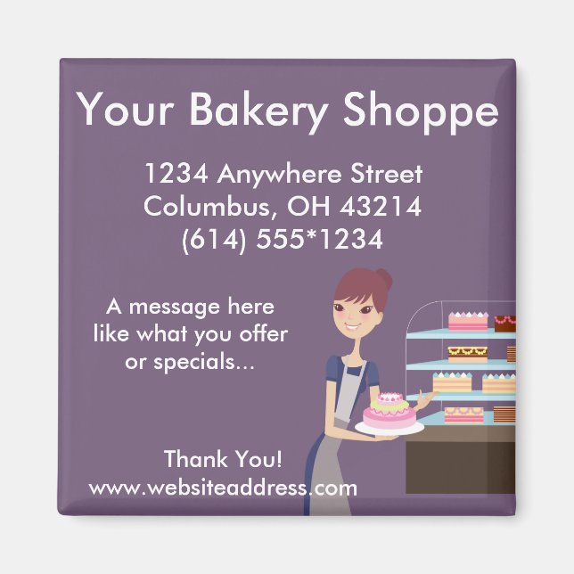 Bakery/Pastry Shop 4 Design Magnet (Front)
