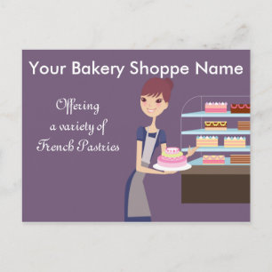 Bakery/Pastry Shop 4 Design Postcard