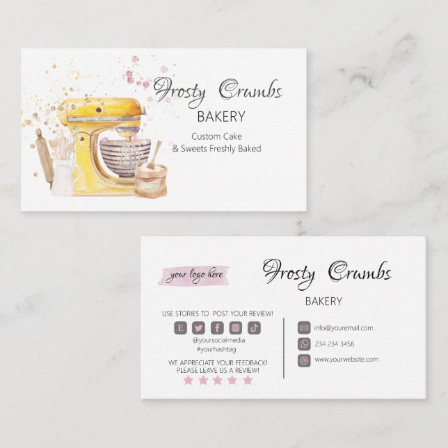 Bakery Pastry Sweets Cupcakes   Business Card (Front/Back)
