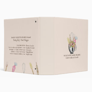 Bakery pastry watercolor pink hand tools binder