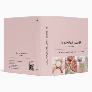 Bakery Photo QR Code Pink Business Binder
