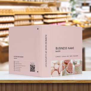 Bakery Photo QR Social Media Pink Business Binder