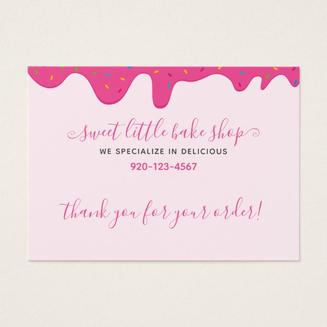 Bakery Pink Frosting Thank You Discount  Business  (Front)