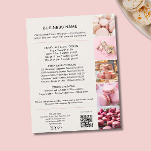 Bakery Price List Custom Photo QR Code Flyer