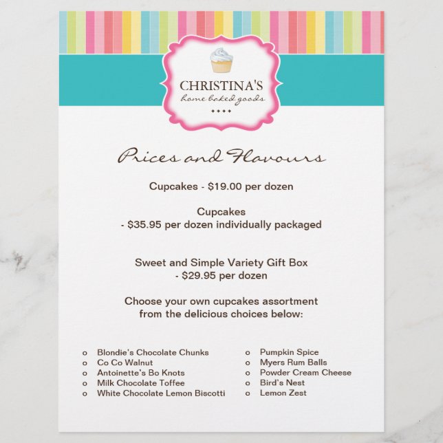 Bakery Price List Flyer (Front)