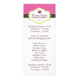 Bakery Price List Rack Card