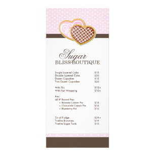 Bakery Price List Rack Card