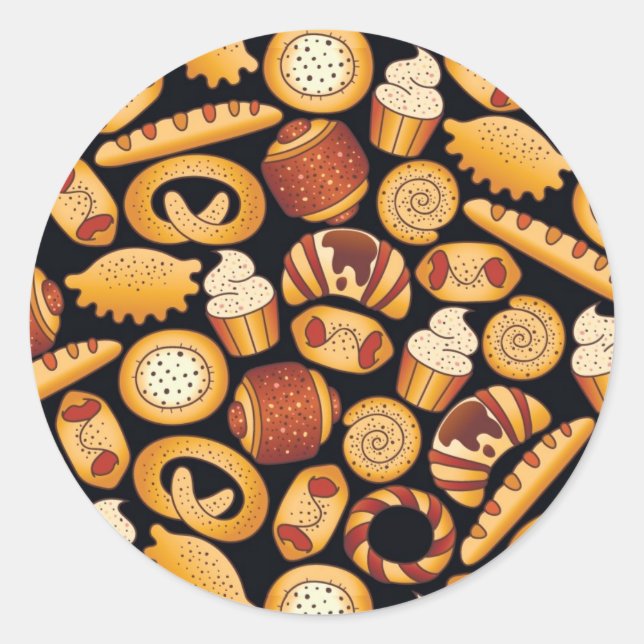 Bakery products classic round sticker (Front)