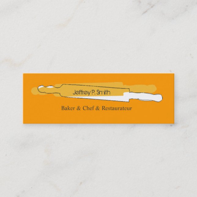 Bakery Professional Chefs Rolling Pin Mini Business Card (Front)