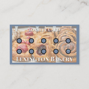 Bakery Punch Card Pastry Loyalty Card Blue