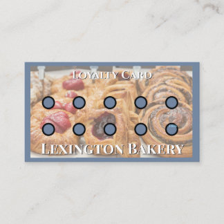 Bakery Punch Card | Pastry Loyalty Card Blue