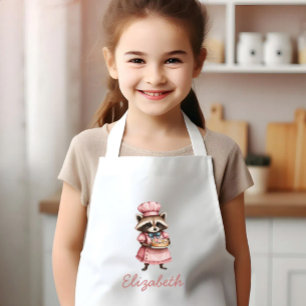 Bakery Raccoon Cute Personalized Kids Apron