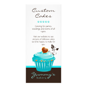 Bakery Rack Card Cupcake Blue Chocolate Brown