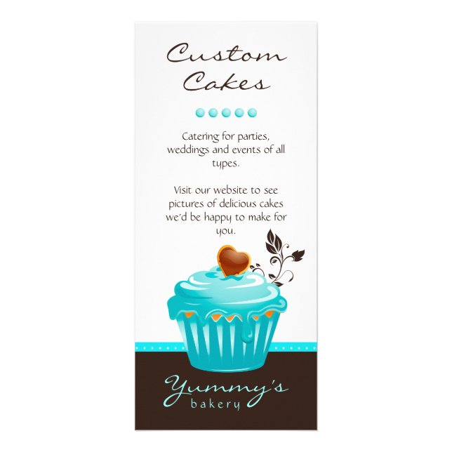 Bakery Rack Card Cupcake Blue Chocolate Brown (Front)