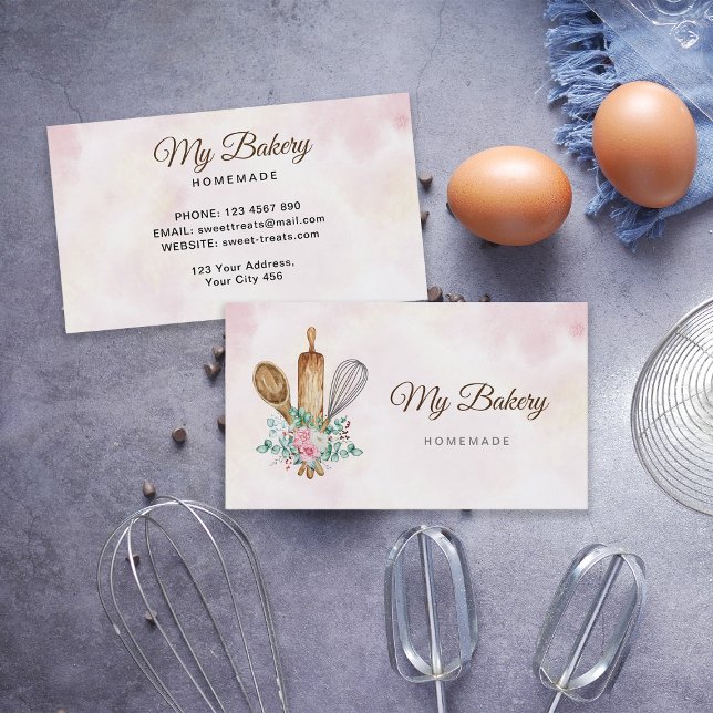 Bakery Rolling Pin Logo Business Card (Creator Uploaded)