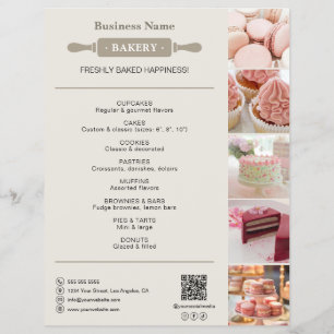 Bakery Rolling Pin Photo QR Neutral Flyer