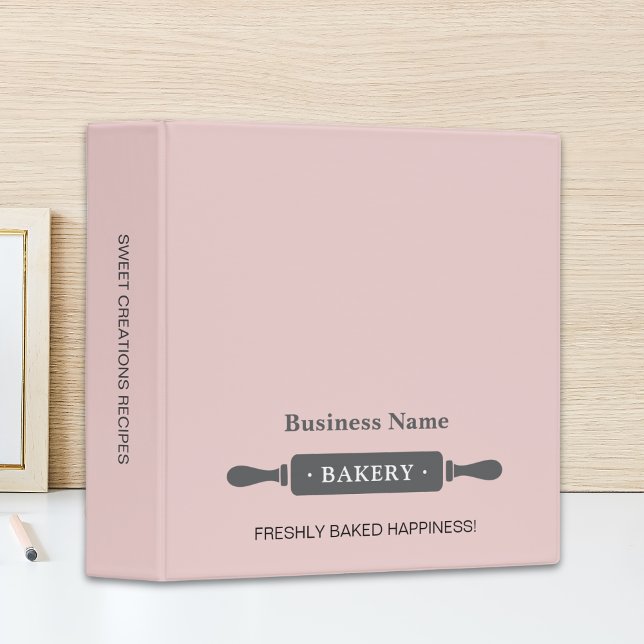 Bakery Rolling Pin Pink Recipe Book Business  Binder (Bakery Rolling Pin Pink Recipe Book Business 3 Ring Binder)