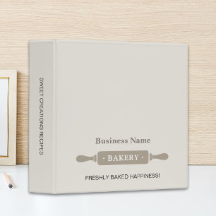 Bakery Rolling Pin Recipe Book Business  Binder