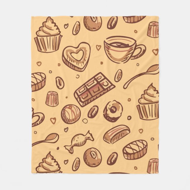 Bakery seamless pattern fleece blanket (Front)
