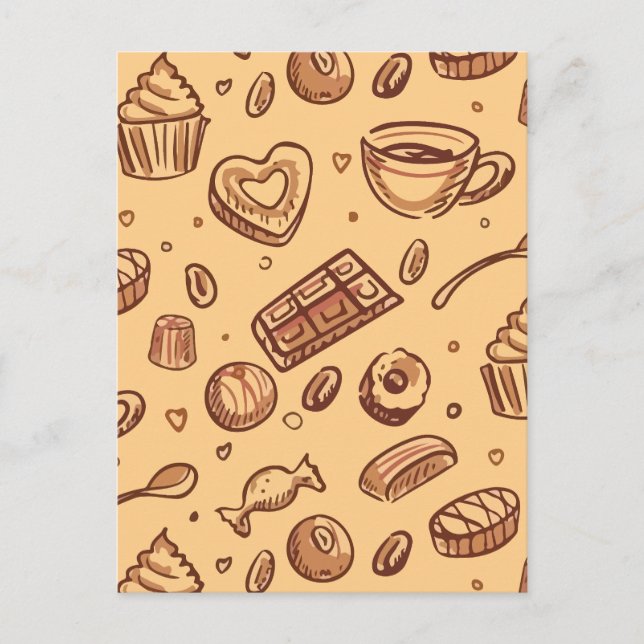 Bakery seamless pattern holiday postcard (Front)