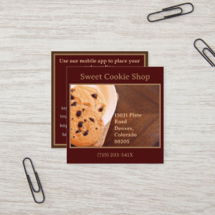 Bakery Shop Baker Cookie  Square Business Card