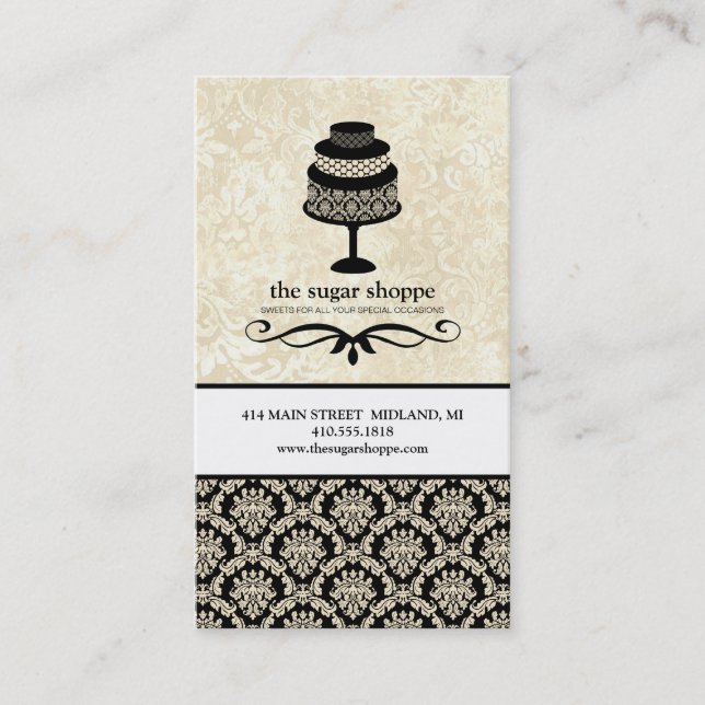 Bakery Shop or Cake Designer Business Cards (Front)