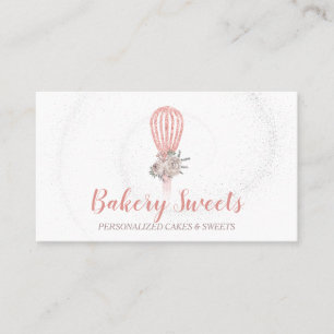Bakery Sparkling Whisk Logo Home Bakery Business Card