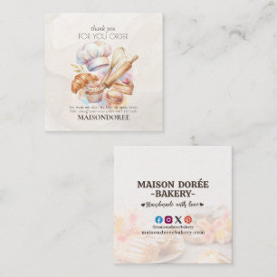 Bakery Store Pastry Cake Baker Thank You For Order Discount Card