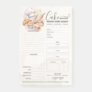 Bakery Store Pastry Chef Cake Baker Order Form Post-it Notes