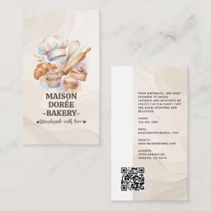 Bakery Store Pastry Chef Dessert Sweets Cake Baker Business Card