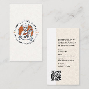 Bakery Store Pastry Chef Dessert Sweets Cake Baker Business Card